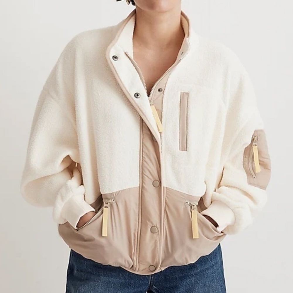 Madewell Cream and Tan Jacket NWT